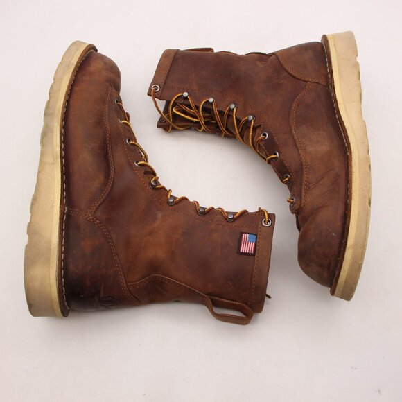 Danner Bull Run Men's Size 10 EE Brown Leather Soft Toe Wedge Work Boots 15556 - Picture 7 of 9